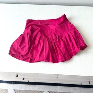 Hot Pink Colored Pleated Mini Tennis Skirt